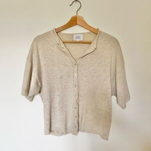 Things Between Beige Button-Down Sleeve Cardigan